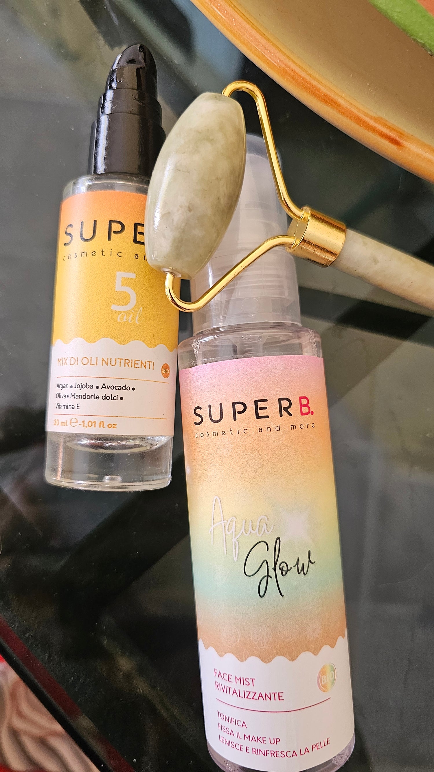 Set AQUA GLOW+5OIL +RULLO DI GIADA IN REGALO